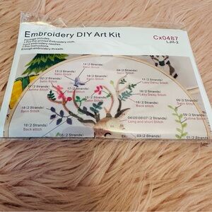 Embroidery DIY Art Kit with Colorful Threads